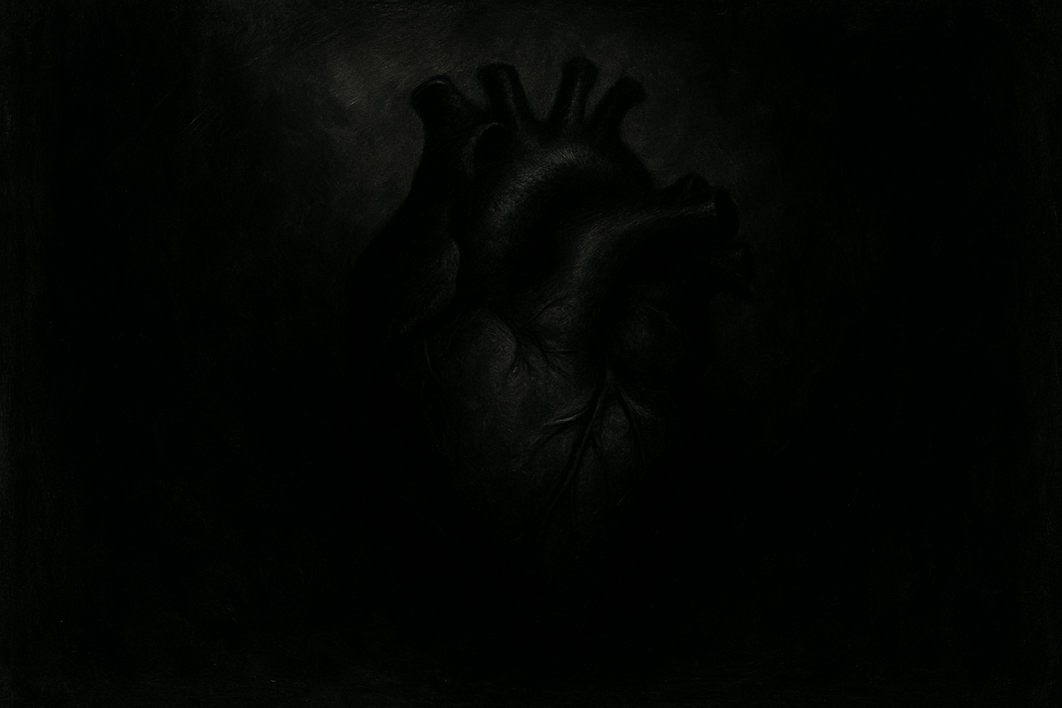dark heart all black photo make it very articti, dark and mysterious